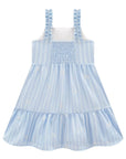 Vestido em Tecido Listrado Bordado 98367 Infanti Infantil Menina