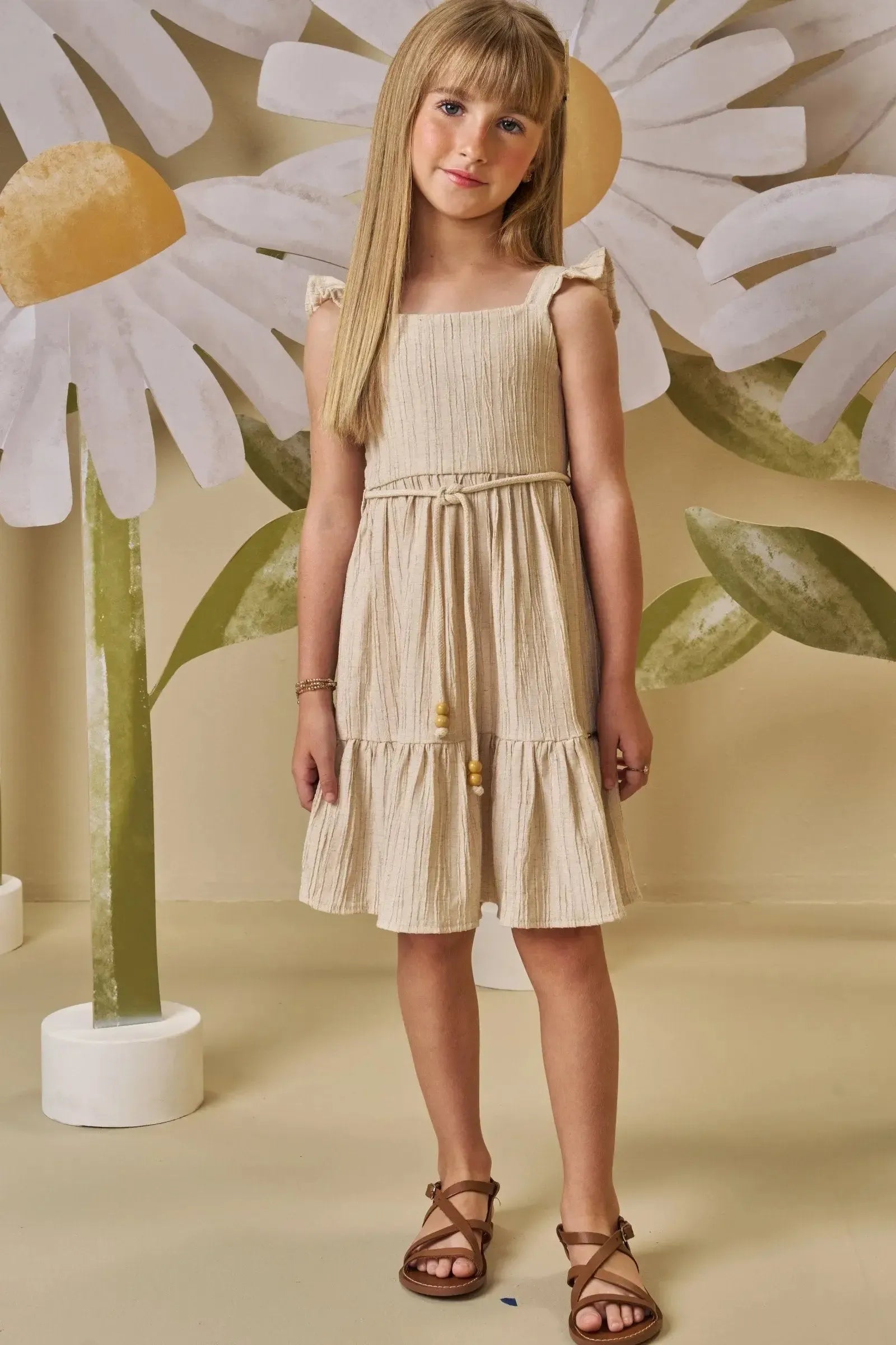 Vestido em Tecido Rayon Plissado 87947 Infanti Infantil Menina