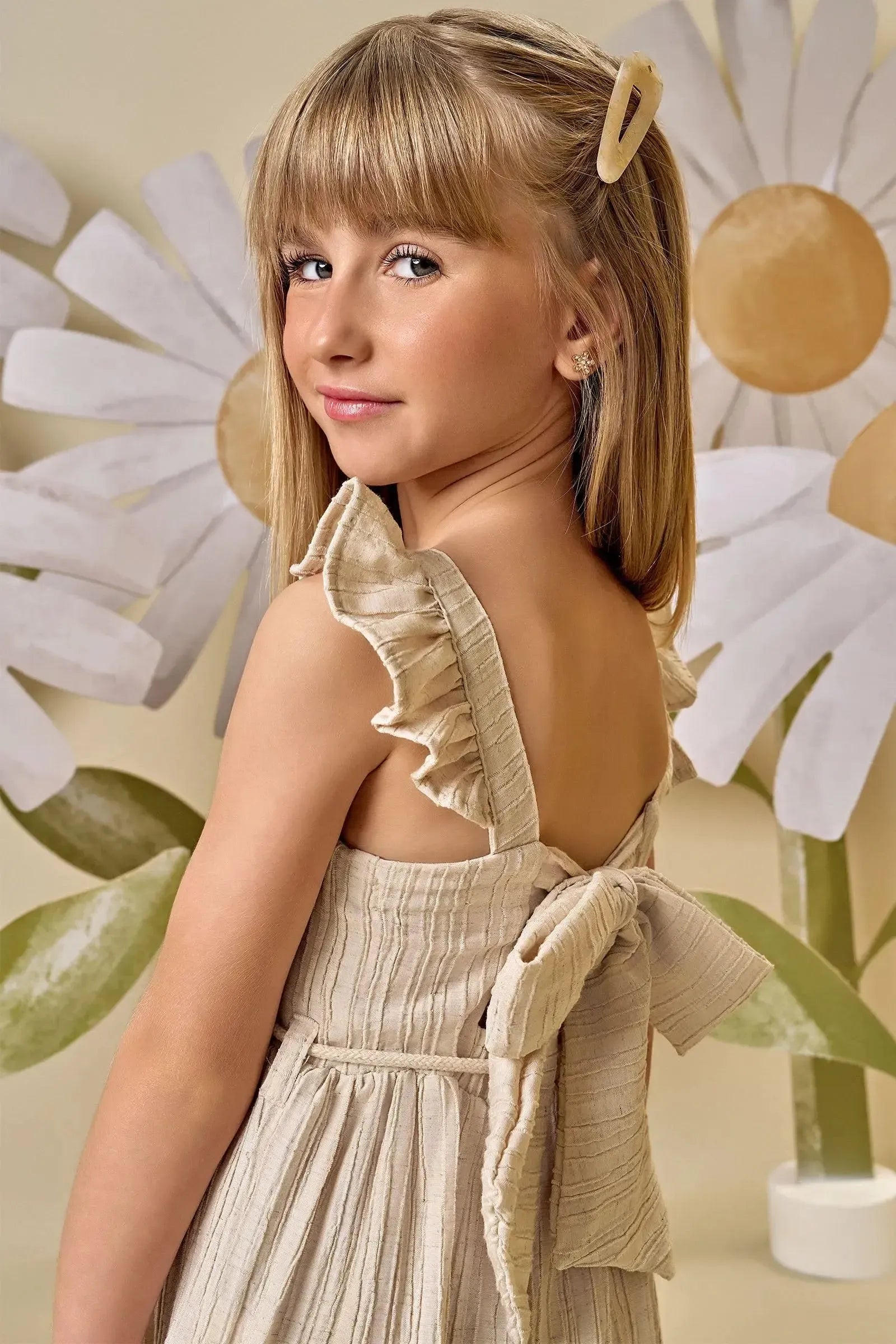 Vestido em Tecido Rayon Plissado 87947 Infanti Infantil Menina