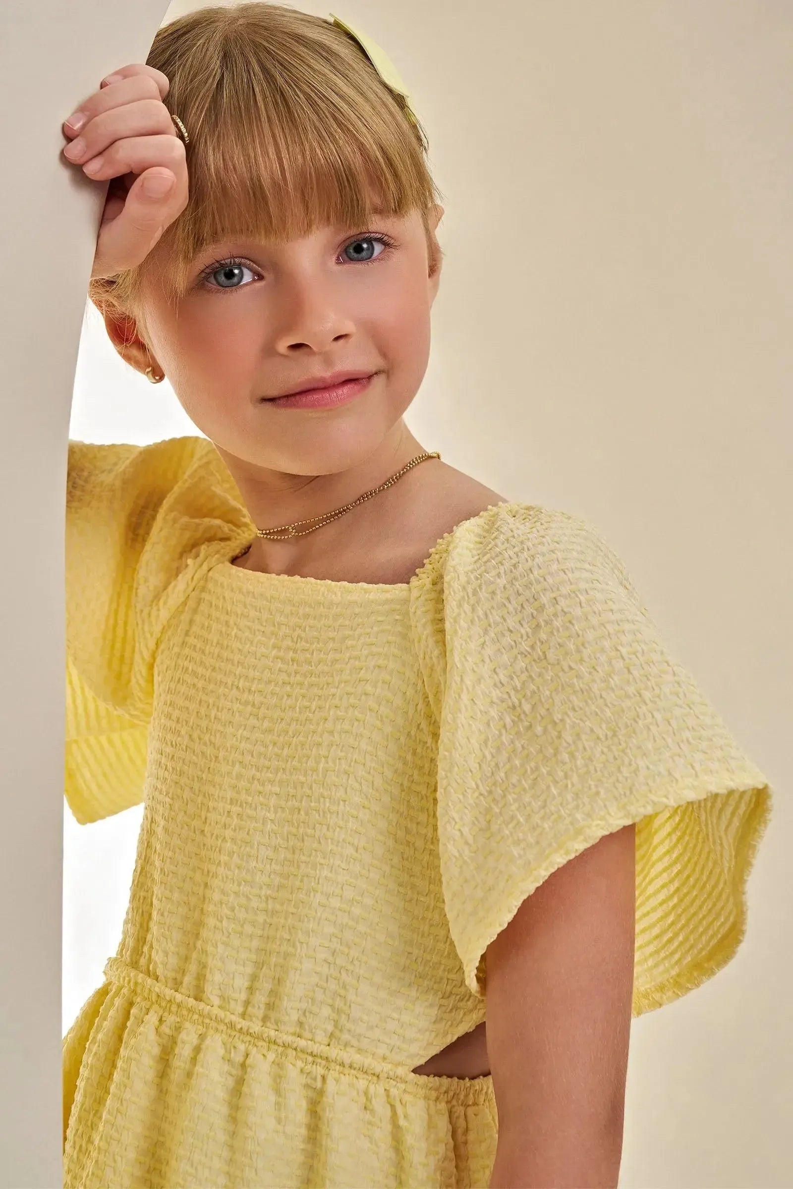 Vestido em Tecido Texturizado 84617 Infanti Infantil Menina
