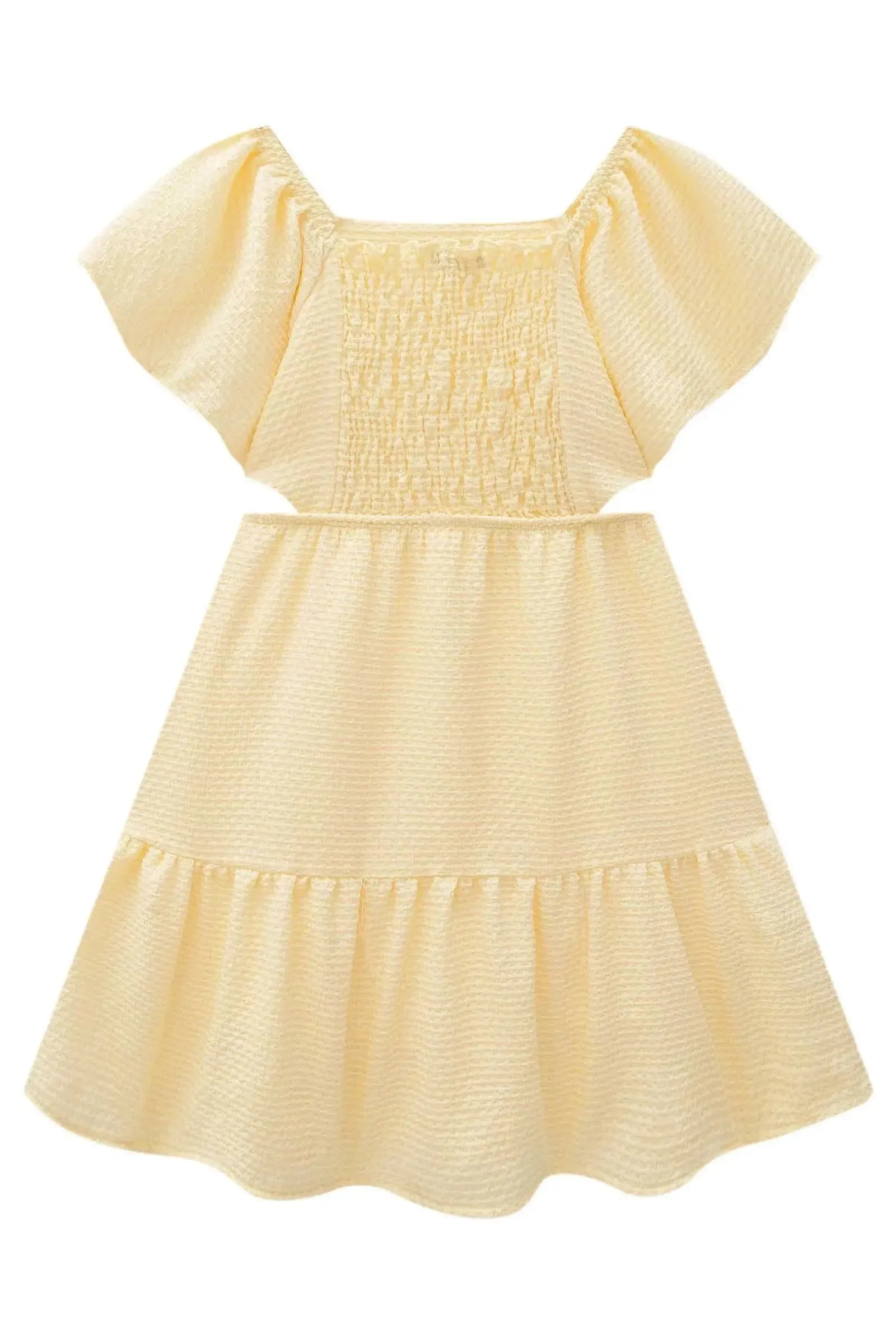 Vestido em Tecido Texturizado 84617 Infanti Infantil Menina