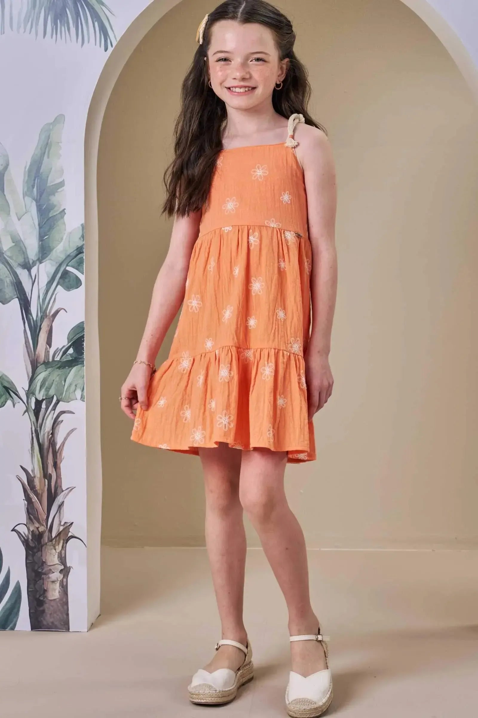 Vestido em Tricoline Bordado 86512 Infanti Infantil Menina