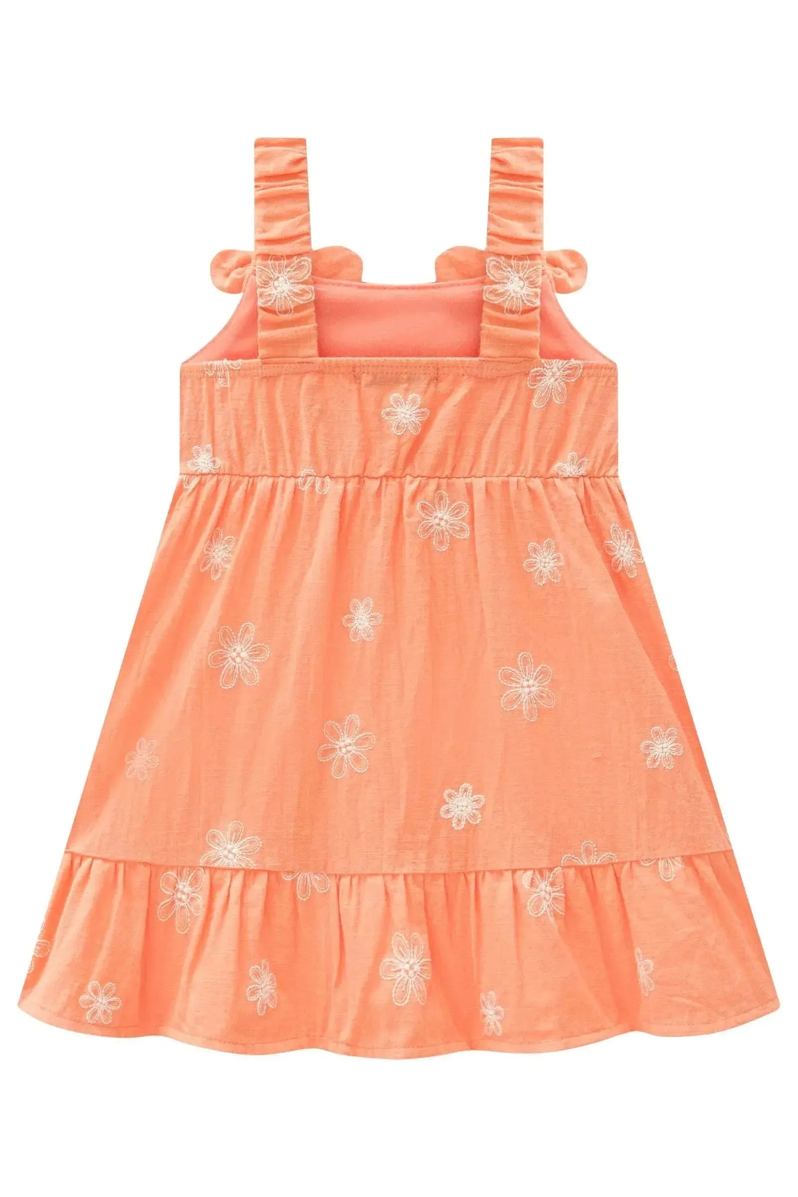 Vestido em Tricoline Bordado 86866 Infanti Bebê Menina