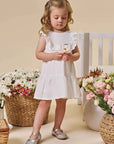 Vestido em Tricoline Bordado 97002 Infanti Bebê Menina