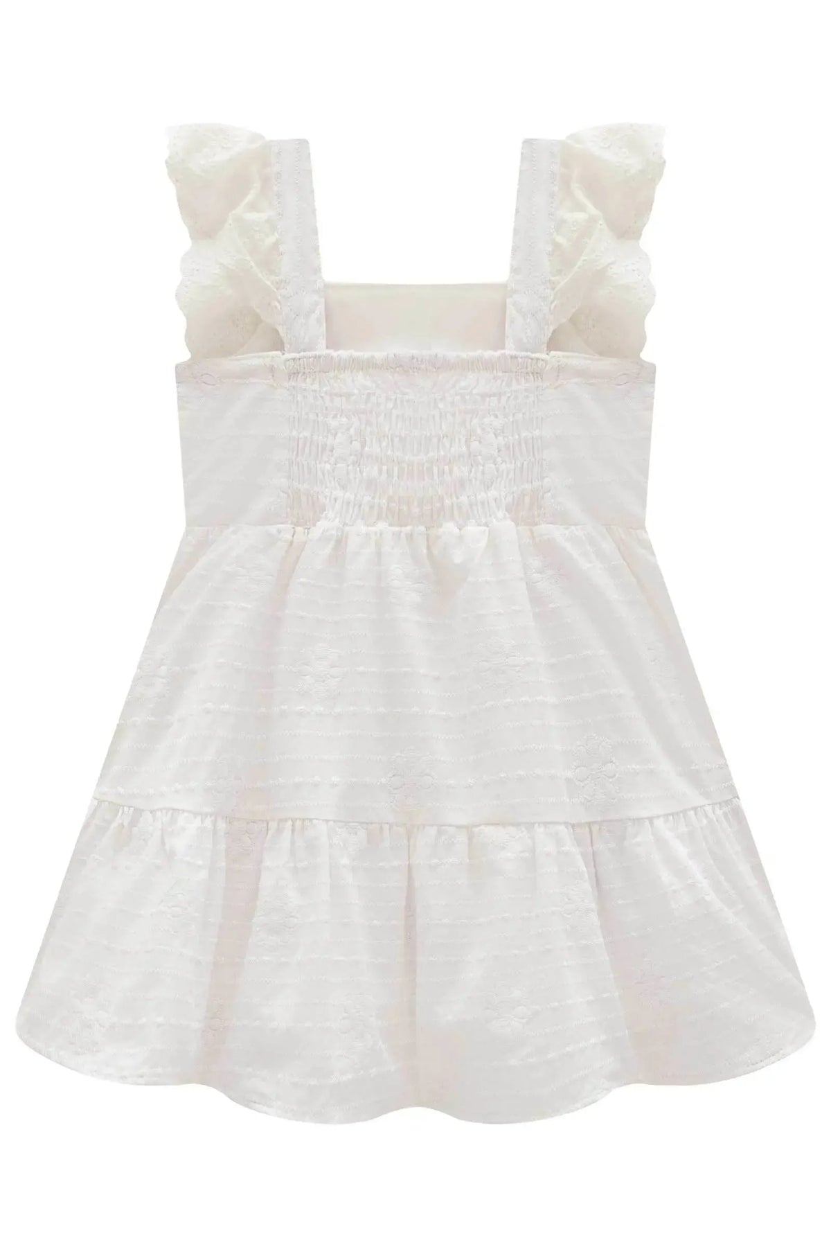 Vestido em Tricoline Bordado 98390 Infanti Bebê Menina