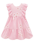 Vestido em Tricoline Bordado Flores 98389 Infanti Bebê Menina