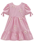 Vestido em Tricoline Bordado Flores 98777 Infanti Infantil Menina