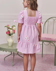 Vestido em Tricoline Bordado Flores 98777 Infanti Infantil Menina