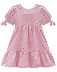Vestido em Tricoline Bordado Flores 98777 Infanti Infantil Menina