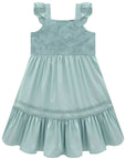 Vestido em Tricoline com Elastano e Tricoline Bordado 97010 Infanti Infantil Menina