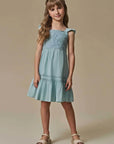 Vestido em Tricoline com Elastano e Tricoline Bordado 97010 Infanti Infantil Menina