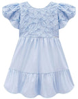 Vestido em Tricoline Listrado 3D Floral 96892 Infanti Infantil Menina