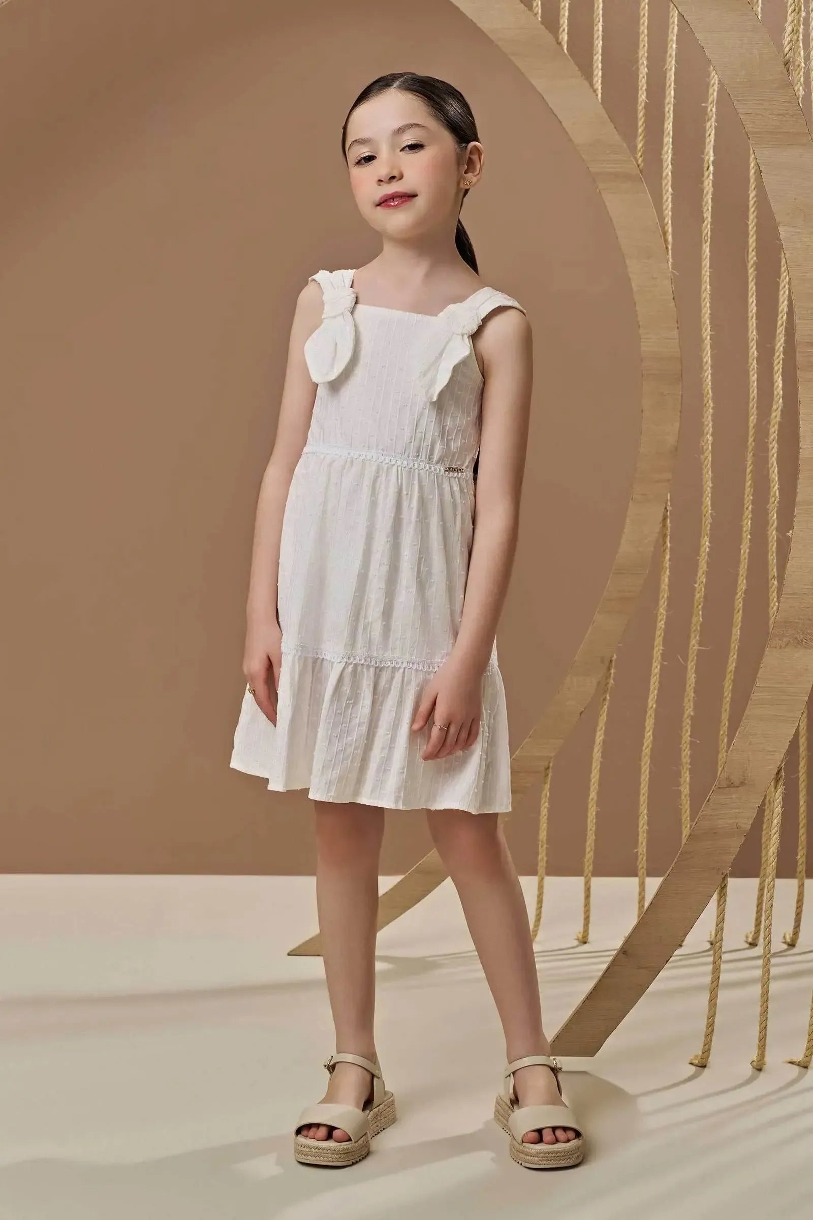 Vestido em Tricoline Maquinetado 96671 Infanti Infantil Menina