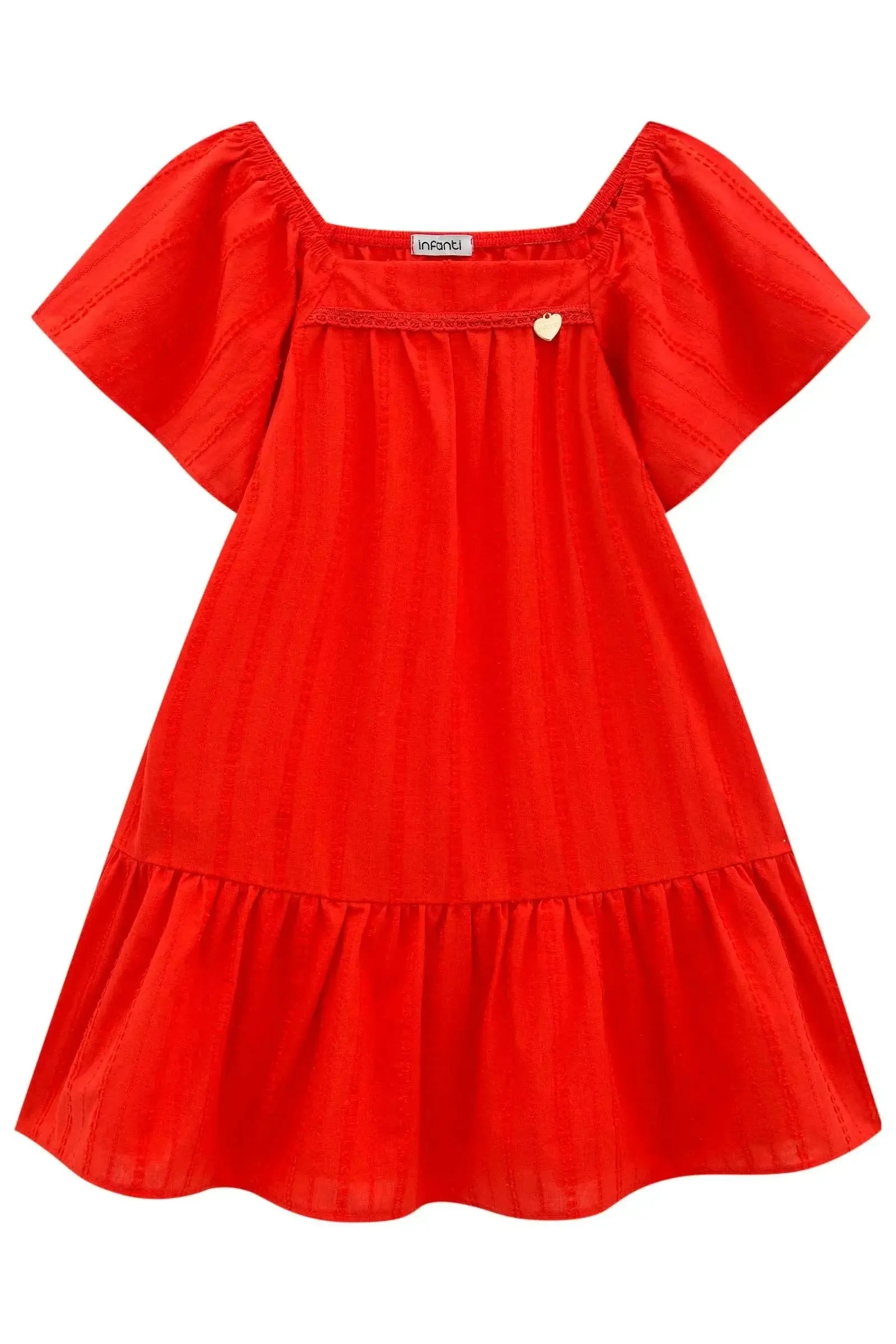 Vestido em Tricoline Texturizado 95745 Infanti Infantil Menina