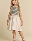 Vestido em Tricot e Linho Deluxe 74247 Infanti