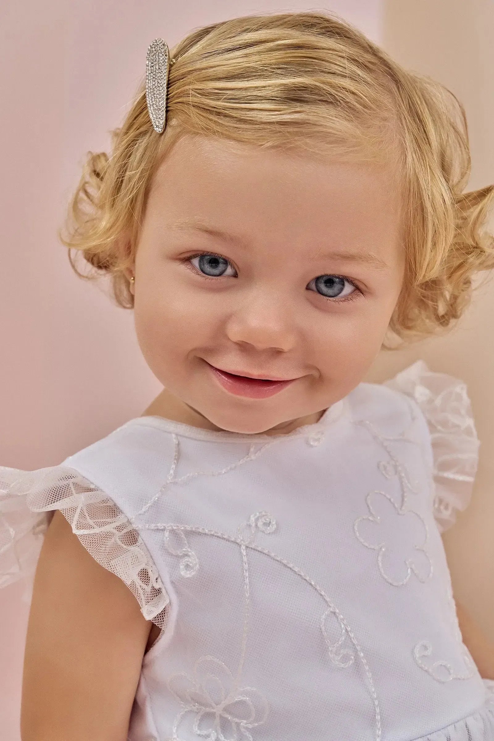 Vestido em Tule Bordado 86878 Infanti Bebê Menina