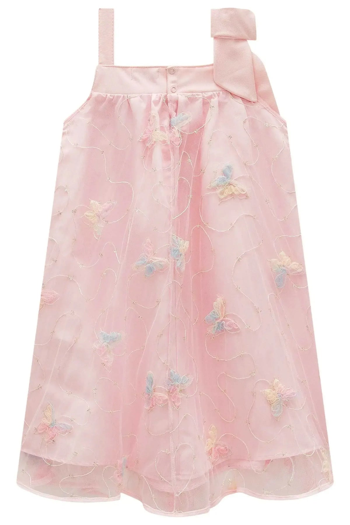 Vestido em Tule Bordado Borboleta 98792 Infanti Infantil Menina