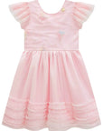 Vestido em Tule Bordado Borboleta e Tule com Elastano 99147 Infanti Infantil Menina