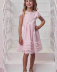 Vestido em Tule Bordado Borboleta e Tule com Elastano 99147 Infanti Infantil Menina