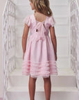 Vestido em Tule Bordado Borboleta e Tule com Elastano 99147 Infanti Infantil Menina
