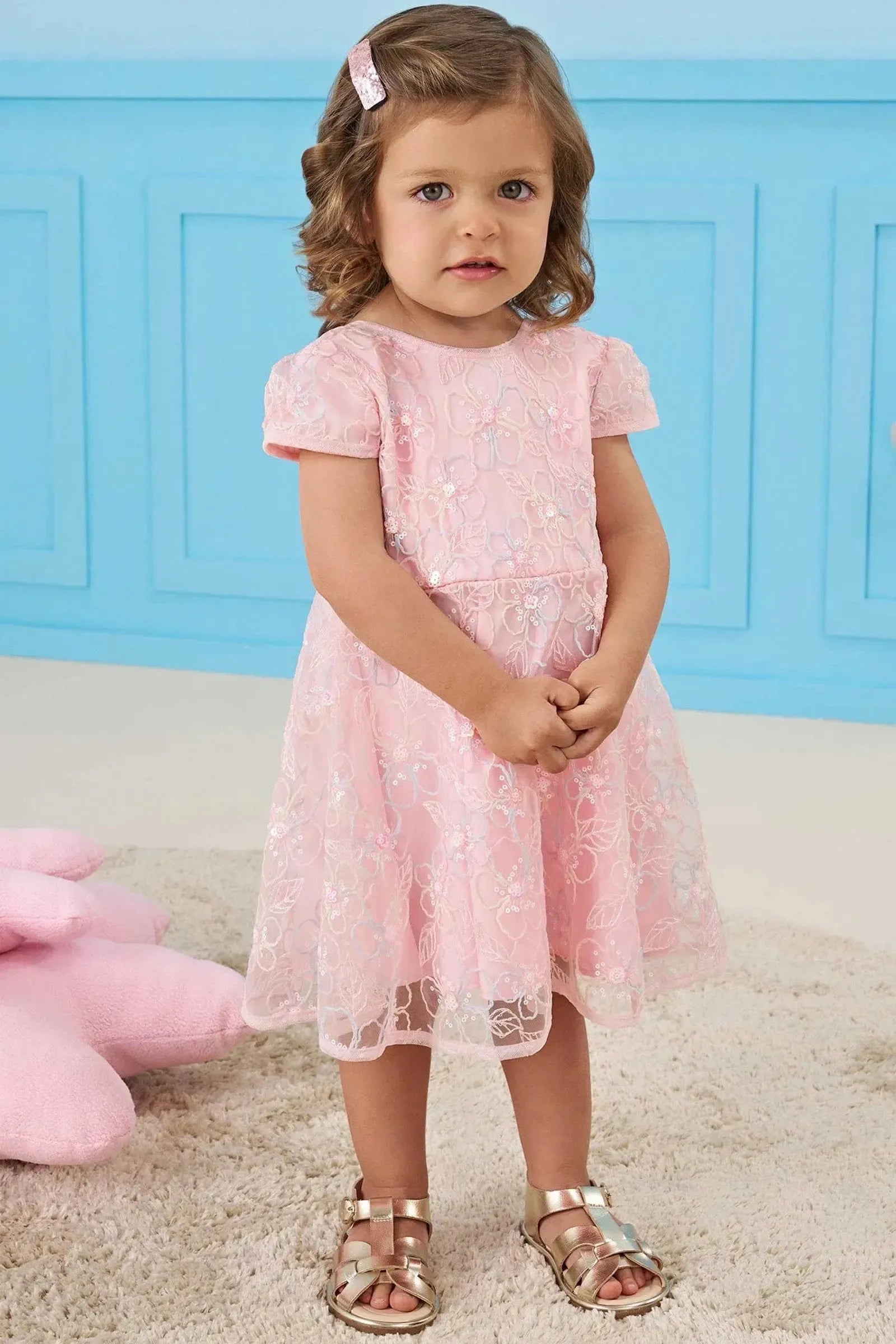 Vestido em Tule Bordado Garden 83638 Infanti Bebê Menina