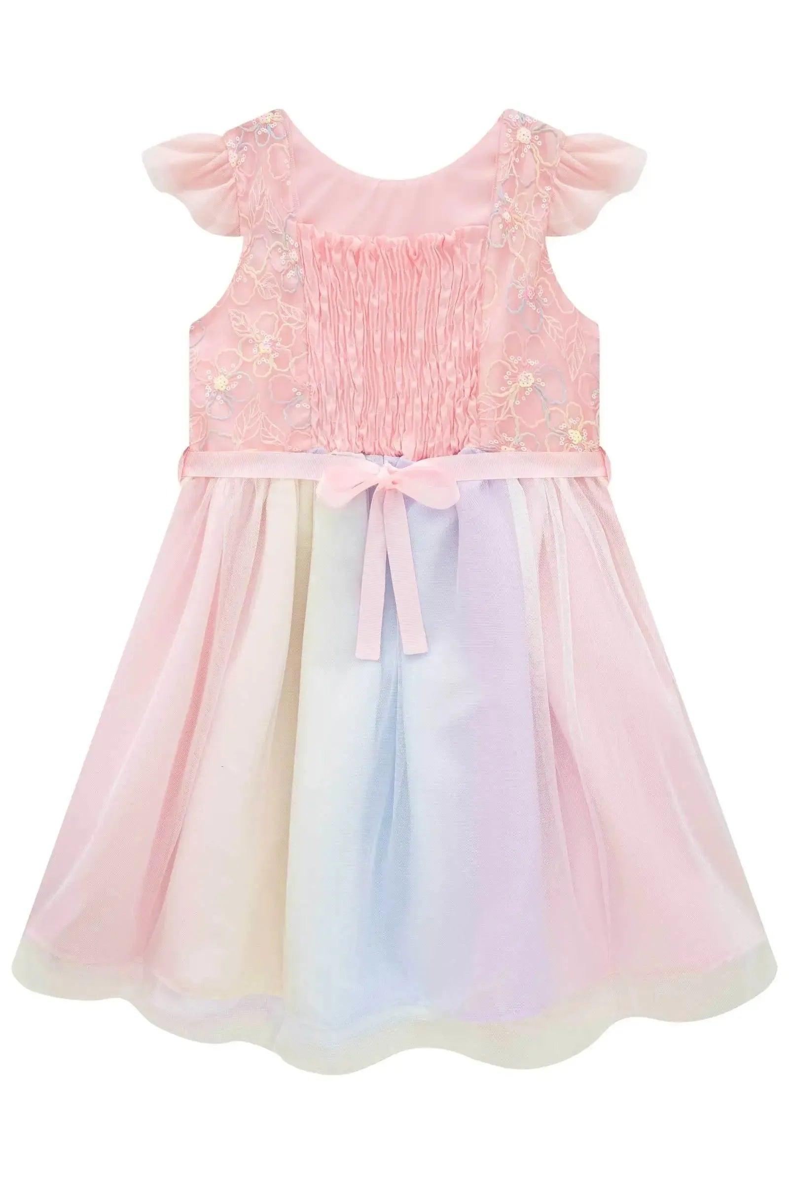 Vestido em Tule Bordado Garden 83696 Infanti Infantil Menina