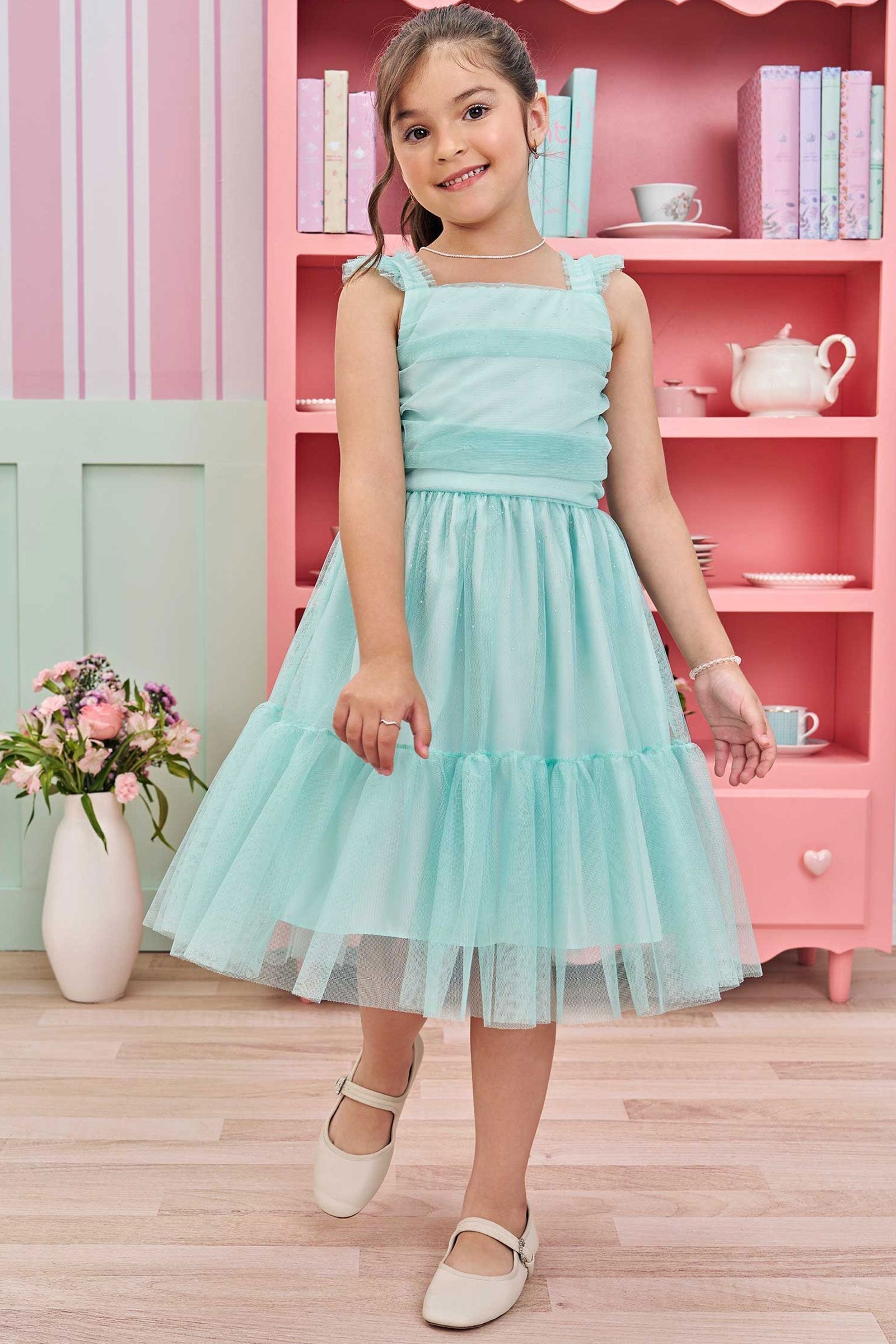 Vestido em Tule com Elastano 76821 Infanti