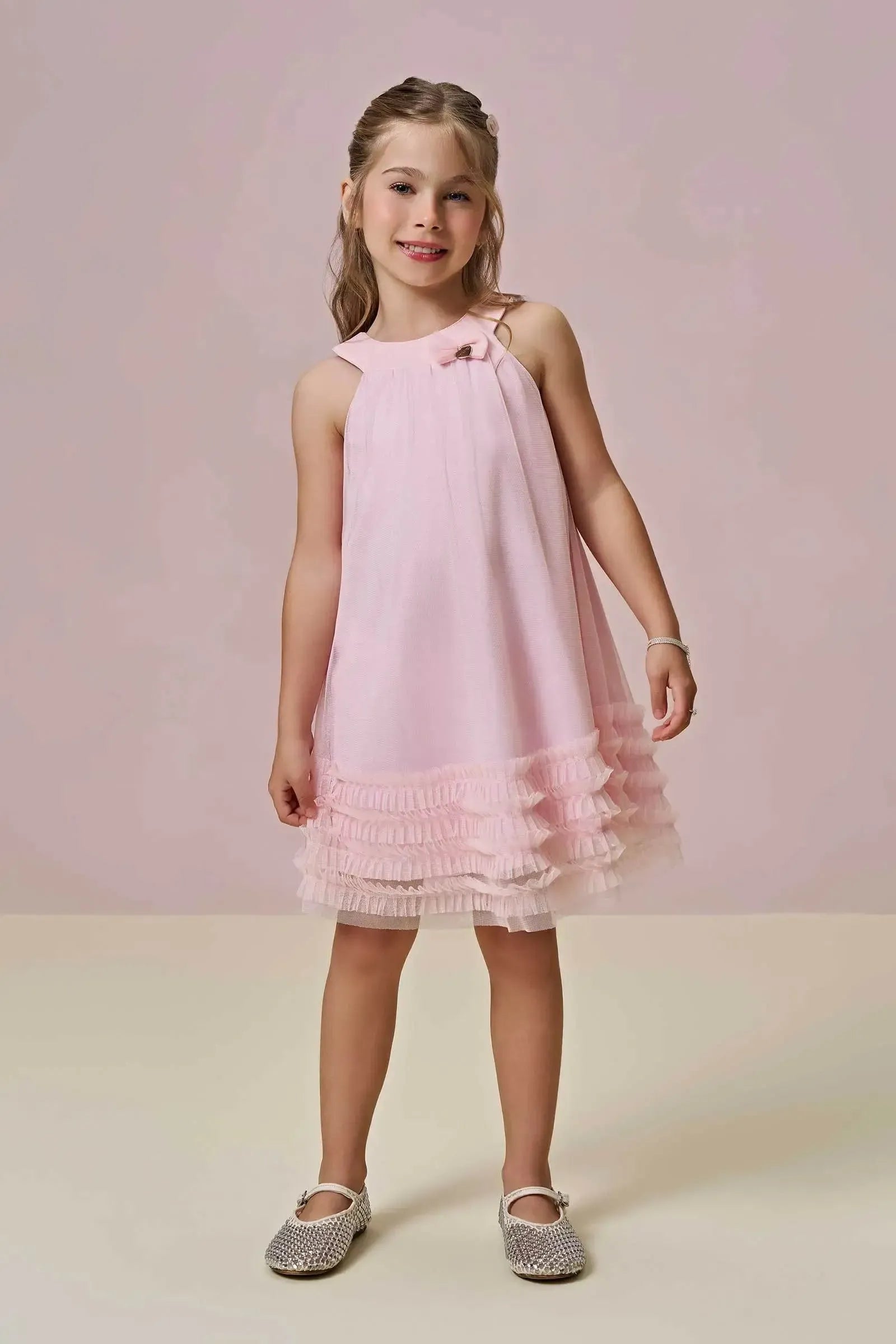Vestido em Tule com Elastano 97160 Infanti Infantil Menina
