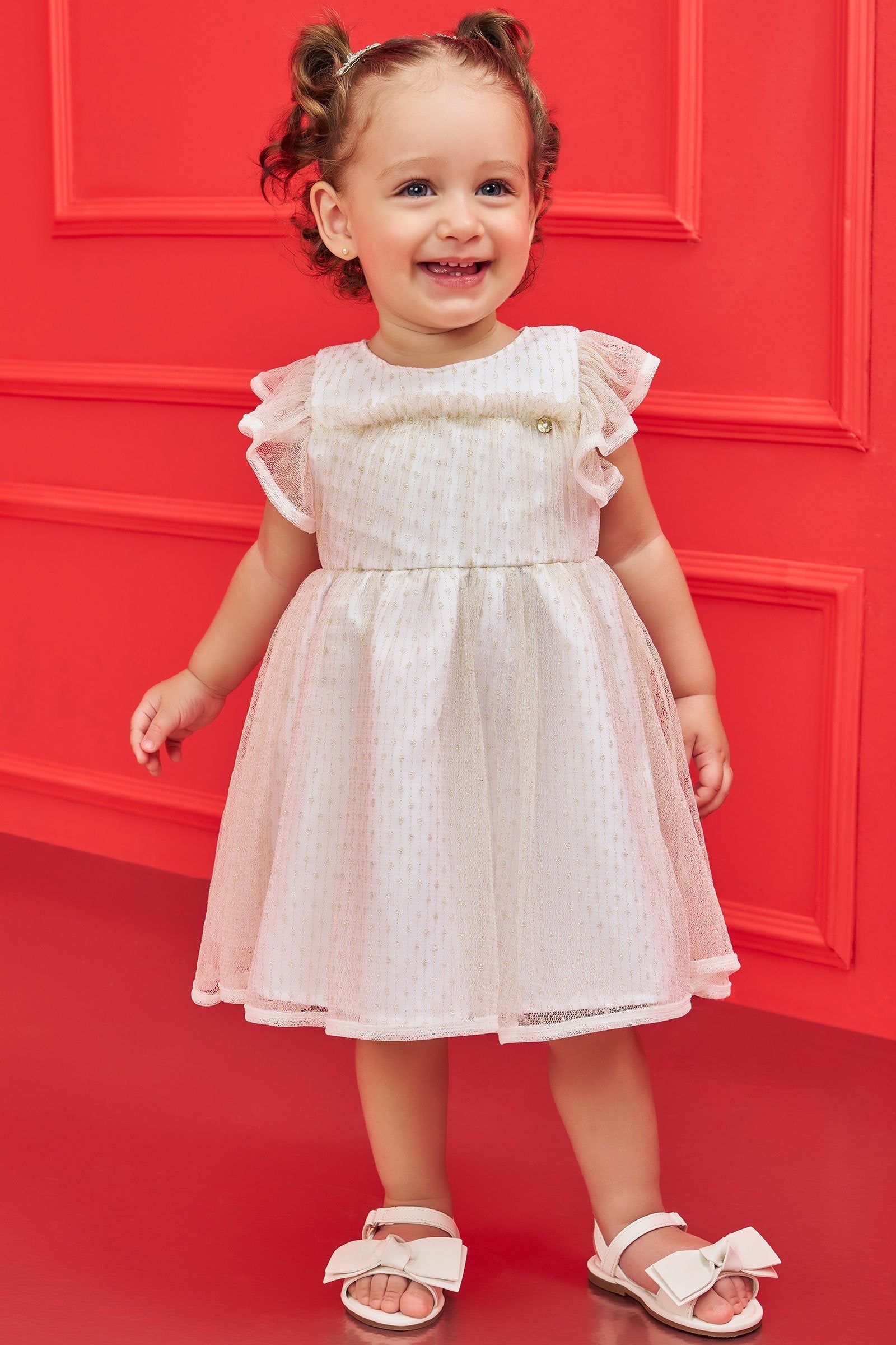 Vestido em Tule Dots 77583 Infanti