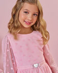 Vestido em Tule Flocking Coração 89446 Infanti Infantil Menina