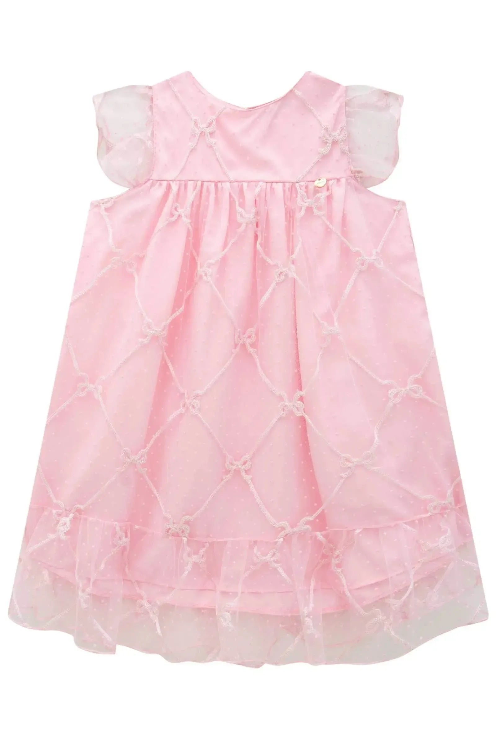 Vestido em Tule Laços 84009 Infanti Infantil Menina