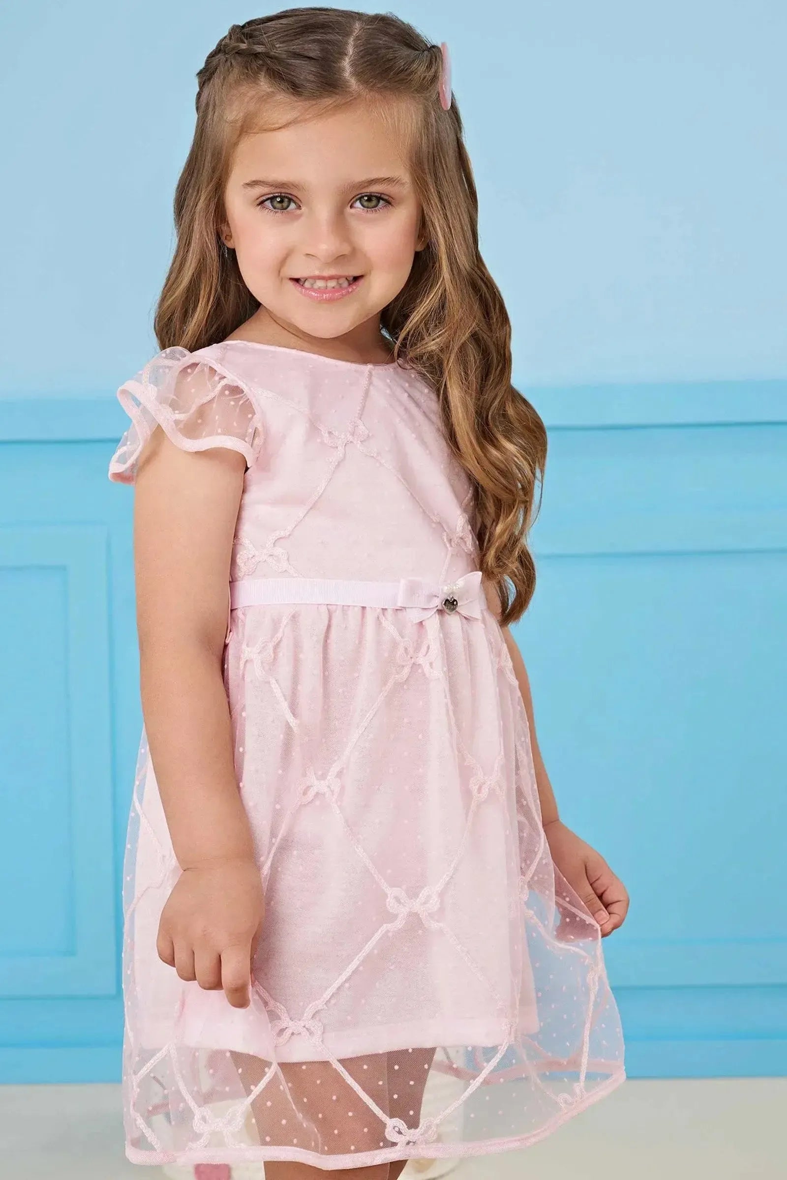 Vestido em Tule Laços 84148 Infanti Bebê Menina