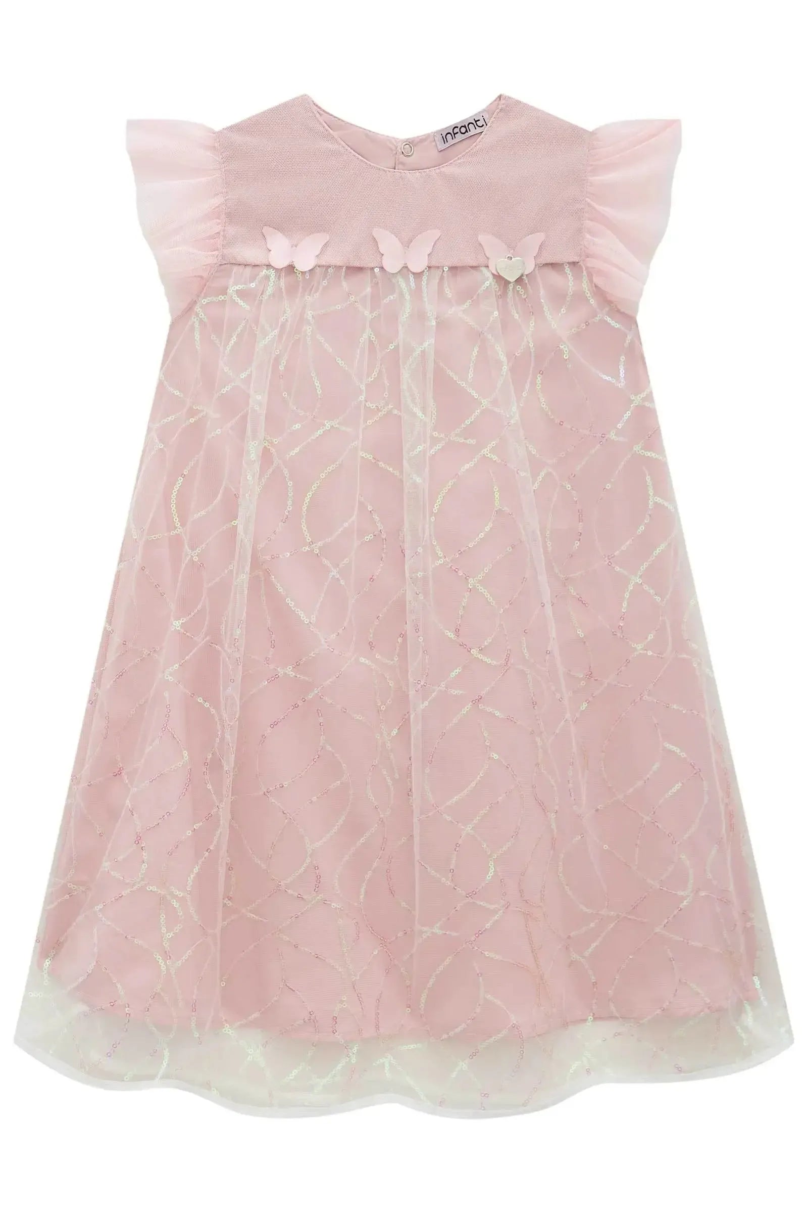 Vestido em Tule Paetê 95862 Infanti Infantil Menina