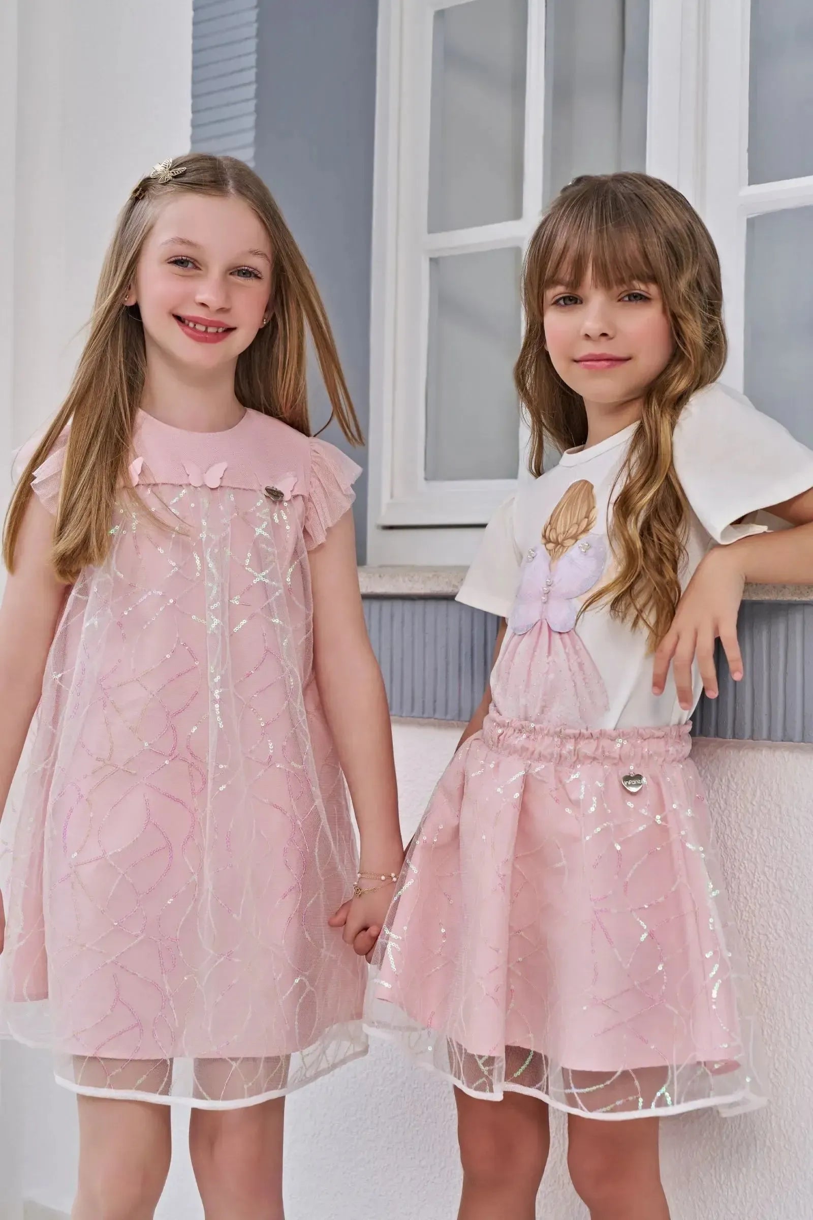 Vestido em Tule Paetê 95862 Infanti Infantil Menina