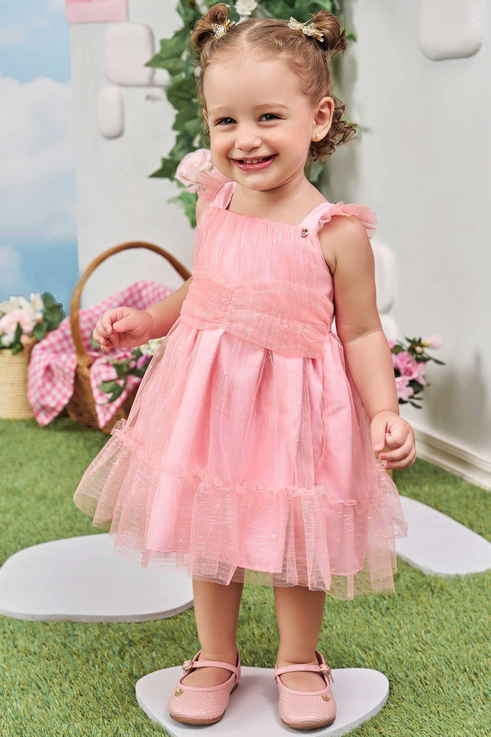 Vestido em Tule Wave 77862 Infanti