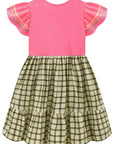 Vestido Junino Fashion em Malha Power e Tecido Xadrez 100% Algodão 97816 Kukiê Infantil Menina