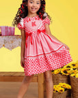 Vestido Junino Maça Do Amor em Malha Power e Nylon Kukiê 97821 Kukiê Infantil Menina