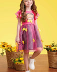 Vestido Junino Vibrante em Malha Power e Nylon e Saia de Tule 97817 Kukiê Infantil Menina