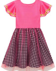 Vestido Junino Vibrante em Malha Power e Nylon e Saia de Tule 97817 Kukiê Infantil Menina