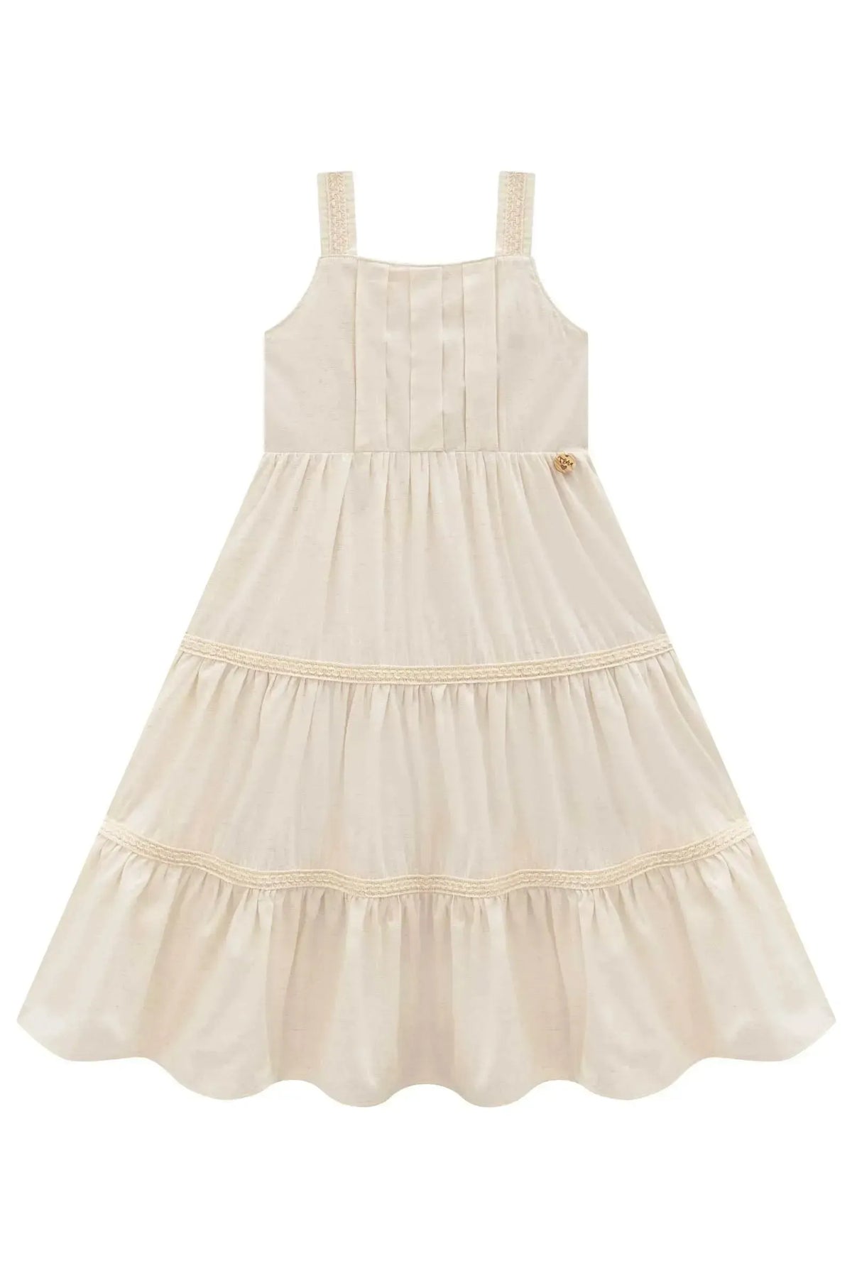 Vestido Midi em Linho Deluxe 98116 Infanti Infantil Menina